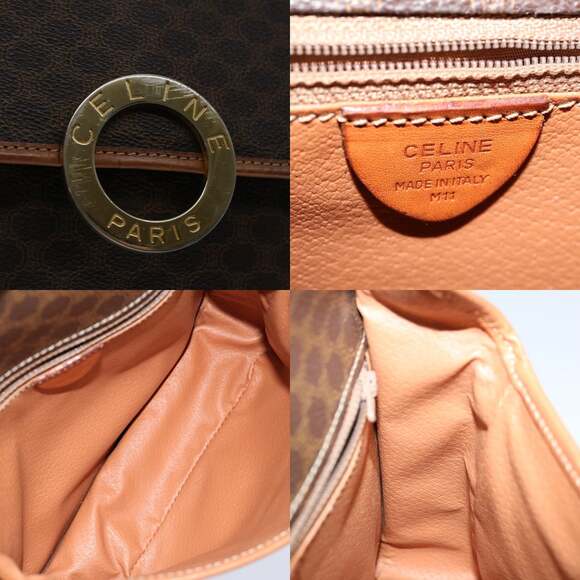 CELINE Macadam Canvas Shoulder Bag Pvc Brown - Picture 11 of 12